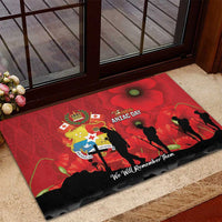 Tonga ANZAC Day Rubber Doormat Ngatu Pattern We Will Remember Them LT14 - Polynesian Pride