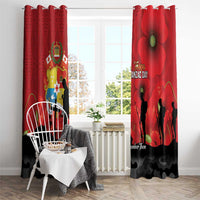 Tonga ANZAC Day Window Curtain Ngatu Pattern We Will Remember Them LT14 - Polynesian Pride