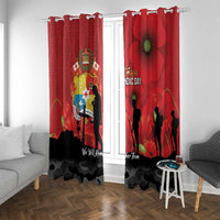 Tonga ANZAC Day Window Curtain Ngatu Pattern We Will Remember Them LT14 With Grommets Red - Polynesian Pride