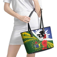 Cook Islands ANZAC Day Leather Tote Bag Last Post Lest We Forget