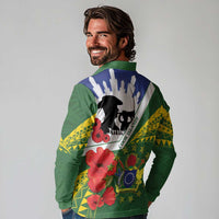 Cook Islands ANZAC Day Long Sleeve Polo Shirt Last Post Lest We Forget