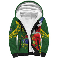 Cook Islands ANZAC Day Sherpa Hoodie Last Post Lest We Forget LT14 Unisex Green - Polynesian Pride
