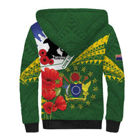 Cook Islands ANZAC Day Sherpa Hoodie Last Post Lest We Forget LT14 - Polynesian Pride