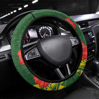Cook Islands ANZAC Day Steering Wheel Cover Last Post Lest We Forget LT14 Universal Fit Green - Polynesian Pride