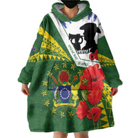 Cook Islands ANZAC Day Wearable Blanket Hoodie Last Post Lest We Forget
