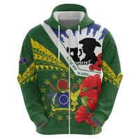 Cook Islands ANZAC Day Zip Hoodie Last Post Lest We Forget