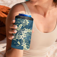Cyan Polynesia Hammerhead Shark Tattoo With Plumeria Lei 4 in 1 Can Cooler Tumbler LT14 - Polynesian Pride