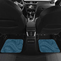 Cyan Polynesia Hammerhead Shark Tattoo With Plumeria Lei Car Mats LT14 Set 2pcs - Back Cyan - Polynesian Pride
