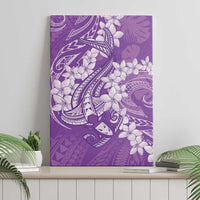 Purple Polynesia Hammerhead Shark Tattoo With Plumeria Lei Canvas Wall Art LT14 - Polynesian Pride