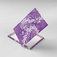 Purple Polynesia Hammerhead Shark Tattoo With Plumeria Lei Canvas Wall Art LT14 With Frame Purple - Polynesian Pride