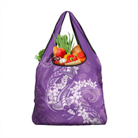 Purple Polynesia Hammerhead Shark Tattoo With Plumeria Lei Grocery Bag LT14 1-pack One Size Purple - Polynesian Pride