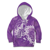 Purple Polynesia Hammerhead Shark Tattoo With Plumeria Lei Kid Hoodie LT14 Hoodie Purple - Polynesian Pride