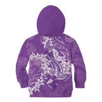 Purple Polynesia Hammerhead Shark Tattoo With Plumeria Lei Kid Hoodie LT14 - Polynesian Pride