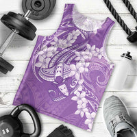 Purple Polynesia Hammerhead Shark Tattoo With Plumeria Lei Men Tank Top LT14 - Polynesian Pride