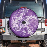 Purple Polynesia Hammerhead Shark Tattoo With Plumeria Lei Spare Tire Cover