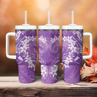 Purple Polynesia Hammerhead Shark Tattoo With Plumeria Lei Tumbler With Handle