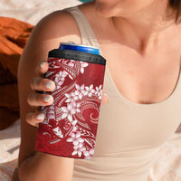 Red Polynesia Hammerhead Shark Tattoo With Plumeria Lei 4 in 1 Can Cooler Tumbler LT14 - Polynesian Pride