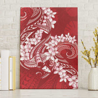 Red Polynesia Hammerhead Shark Tattoo With Plumeria Lei Canvas Wall Art LT14 Without Frame Red - Polynesian Pride