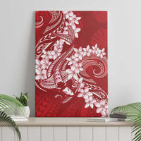 Red Polynesia Hammerhead Shark Tattoo With Plumeria Lei Canvas Wall Art LT14 - Polynesian Pride