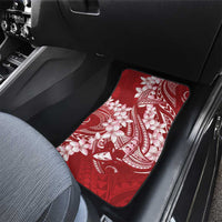 Red Polynesia Hammerhead Shark Tattoo With Plumeria Lei Car Mats LT14 - Polynesian Pride