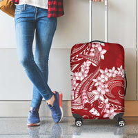 Red Polynesia Hammerhead Shark Tattoo With Plumeria Lei Luggage Cover