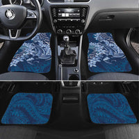 Navy Blue Polynesia Hammerhead Shark Tattoo With Plumeria Lei Car Mats LT14 Set 4pcs Navy Blue - Polynesian Pride