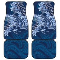 Navy Blue Polynesia Hammerhead Shark Tattoo With Plumeria Lei Car Mats LT14 - Polynesian Pride