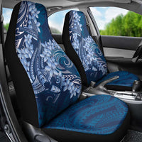 Navy Blue Polynesia Hammerhead Shark Tattoo With Plumeria Lei Car Seat Cover
