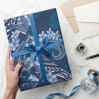 Navy Blue Polynesia Hammerhead Shark Tattoo With Plumeria Lei Wrapping Paper LT14 - Polynesian Pride