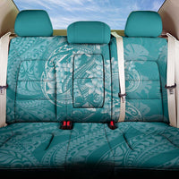 Teal Polynesia Hammerhead Shark Tattoo With Plumeria Lei Back Car Seat Cover LT14 One Size Teal - Polynesian Pride