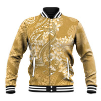 Yellow Polynesia Hammerhead Shark Tattoo With Plumeria Lei Baseball Jacket LT14 Unisex Yellow - Polynesian Pride