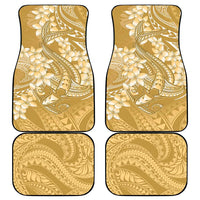 Yellow Polynesia Hammerhead Shark Tattoo With Plumeria Lei Car Mats LT14 - Polynesian Pride