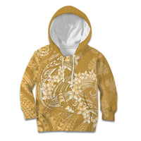 Yellow Polynesia Hammerhead Shark Tattoo With Plumeria Lei Kid Hoodie LT14 Hoodie Yellow - Polynesian Pride