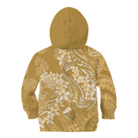 Yellow Polynesia Hammerhead Shark Tattoo With Plumeria Lei Kid Hoodie LT14 - Polynesian Pride
