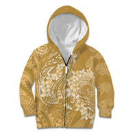 Yellow Polynesia Hammerhead Shark Tattoo With Plumeria Lei Kid Hoodie LT14 Zip Hoodie Yellow - Polynesian Pride