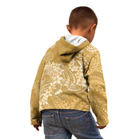 Yellow Polynesia Hammerhead Shark Tattoo With Plumeria Lei Kid Hoodie LT14 - Polynesian Pride