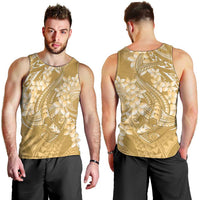 Yellow Polynesia Hammerhead Shark Tattoo With Plumeria Lei Men Tank Top LT14 - Polynesian Pride