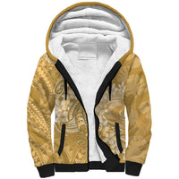 Yellow Polynesia Hammerhead Shark Tattoo With Plumeria Lei Sherpa Hoodie LT14 Unisex Yellow - Polynesian Pride