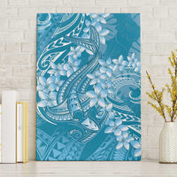 Blue Polynesia Hammerhead Shark Tattoo With Plumeria Lei Canvas Wall Art LT14 Without Frame Blue - Polynesian Pride
