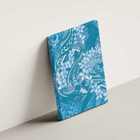Blue Polynesia Hammerhead Shark Tattoo With Plumeria Lei Canvas Wall Art LT14 - Polynesian Pride