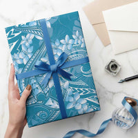 Blue Polynesia Hammerhead Shark Tattoo With Plumeria Lei Wrapping Paper LT14 - Polynesian Pride