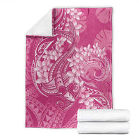 Pink Polynesia Hammerhead Shark Tattoo With Plumeria Lei Blanket LT14 - Polynesian Pride