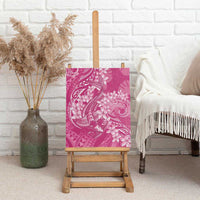 Pink Polynesia Hammerhead Shark Tattoo With Plumeria Lei Canvas Wall Art LT14 - Polynesian Pride