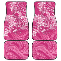 Pink Polynesia Hammerhead Shark Tattoo With Plumeria Lei Car Mats LT14 - Polynesian Pride