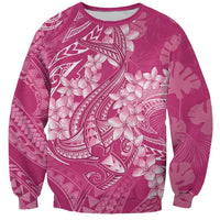 Pink Polynesia Hammerhead Shark Tattoo With Plumeria Lei Sweatshirt LT14 Unisex Pink - Polynesian Pride