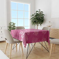Pink Polynesia Hammerhead Shark Tattoo With Plumeria Lei Tablecloth LT14 - Polynesian Pride
