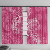 Pink Polynesia Hammerhead Shark Tattoo With Plumeria Lei Window Curtain LT14 With Hooks Pink - Polynesian Pride