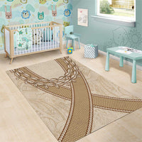 Mauri Ribaberiki Kiribati Area Rug Cowrie Shells Lei Palm Leaf Weaving