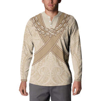 Mauri Ribaberiki Kiribati Button Sweatshirt Cowrie Shells Lei Palm Leaf Weaving