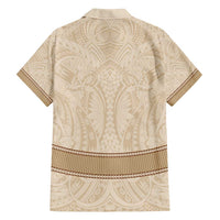 Mauri Ribaberiki Kiribati Family Matching Long Sleeve Bodycon Dress and Hawaiian Shirt Cowrie Shells Lei Palm Leaf Weaving